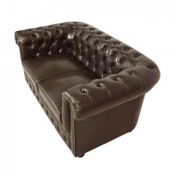 ΚΑΝΑΠΕΣ 2ΘΕΣΙΟΣ T.CHESTERFIELD HM3010.01 ΤΕΧΝΟΔΕΡΜΑ ΣΚΟΥΡΟ ΚΑΦΕ