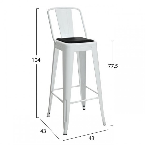 ΣΚΑΜΠΩ BAR MELITA ΛΕΥΚΟ & ΚΑΘΙΣΜΑ PU ΜΑΥΡΟ HM8061.01