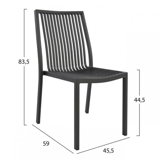 ΚΑΡΕΚΛΑ ΑΛΟΥΜΙΝΙΟΥ ΓΚΡΙ HM5129.02 45,5x59x83,5