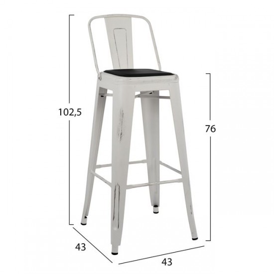 ΣΚΑΜΠΩ BAR MELITA ME  ΛΕΥΚΗ ΠΑΤΙΝΑ & ΚΑΘΙΣΜΑ ΜΑΥΡΟ HM8061.05