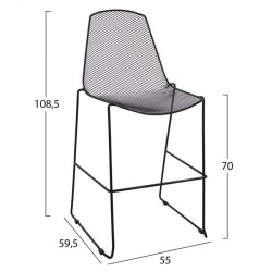 ΣΚΑΜΠΩ BAR ΜΕΤΑΛΛΙΚΟ ΜΑΥΡΟ MESH BERENICE HM8012.01