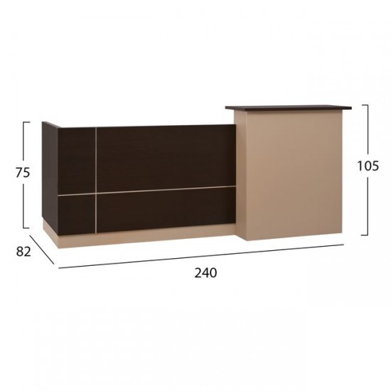 ΓΡΑΦΕΙΟ ΥΠΟΔΟΧΗΣ 240X82 WENGE ΜΠΕΖ HM2068.01