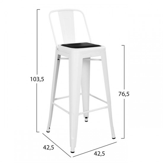 ΣΚΑΜΠΩ BAR ΜΕΤΑΛΛΙΚΟ MELITA MILK WHITE & ΜΑΥΡΟ ΚΑΘΙΣΜΑ HM8061.21