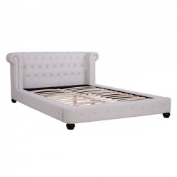 ΚΡΕΒΑΤΙ HAZEL HM548.01 ΔΙΠΛΟ 150Χ200 Τ.CHESTERFIELD ΛΕΥΚΟ ΜΑΤ PU