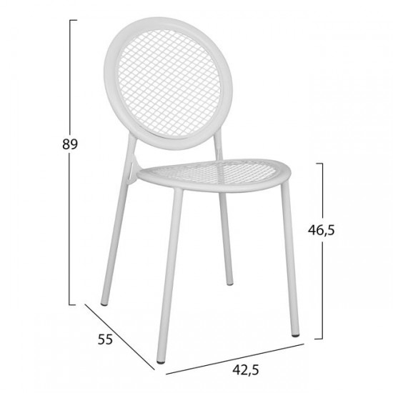 ΚΑΡΕΚΛΑ ΜΕΤΑΛΛΙΚΗ VERANDA ΛΕΥΚΗ HM5462.02