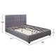 ΚΡΕΒΑΤΙ BRILEY 150X200 ΜΕ ΥΦΑΣΜΑ DARK GREY HM555.05