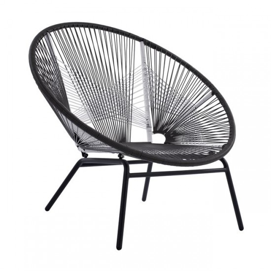 ΚΑΡΕΚΛΑ RATTAN  HM5489 ΜΕ ΓΚΡΙ WICKER ΣΕ ΣΧΗΜΑ ΦΩΛΙΑΣ