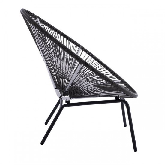 ΚΑΡΕΚΛΑ RATTAN  HM5489 ΜΕ ΓΚΡΙ WICKER ΣΕ ΣΧΗΜΑ ΦΩΛΙΑΣ