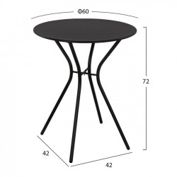 ΤΡΑΠΕΖΙ ΜΕΤΑΛΛΙΚΟ ΜΑΥΡΟ ABBY HM5524.11 Φ60X72Y εκ.