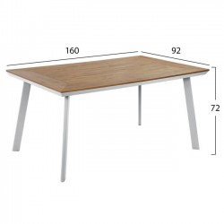 ΤΡΑΠΕΖΙ ΑΛΟΥΜΙΝΙΟΥ ΜΕ POLYWOOD HM5132.11 ΛΕΥΚΟ 160x92x72