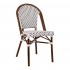 ΚΑΡΕΚΛΑ BISTRO ΑΛΟΥΜΙΝΙΟΥ BAMBOO LOOK ΜΕ ΛΕΥΚΟ-ΜΑΥΡΟ RATTAN HM5566.01 45x54x90Υεκ.