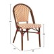 ΚΑΡΕΚΛΑ BISTRO ΑΛΟΥΜΙΝΙΟΥ BAMBOO LOOK ΜΕ ΜΠΕΖ & ΚΟΚΚΙΝΟ RATTAN HM5566.02 45x54x90Υεκ.