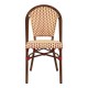 ΚΑΡΕΚΛΑ BISTRO ΑΛΟΥΜΙΝΙΟΥ BAMBOO LOOK ΜΕ ΜΠΕΖ & ΚΟΚΚΙΝΟ RATTAN HM5566.02 45x54x90Υεκ.