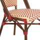 ΚΑΡΕΚΛΑ BISTRO ΑΛΟΥΜΙΝΙΟΥ BAMBOO LOOK ΜΕ ΜΠΕΖ & ΚΟΚΚΙΝΟ RATTAN HM5566.02 45x54x90Υεκ.