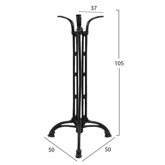 ΒΑΣΗ BAR ΑΠΟ ΜΑΝΤΕΜΙ HM446 3ΝΥΧΗ ΣΕ ΜΑΥΡΟ ΧΡΩΜΑ 50X50X105