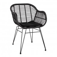 ΠΟΛΥΘΡΟΝΑ ΜΕ ΜΑΞΙΛΑΡΙ ΜΕΤΑΛΛΙΚΗ ALLEGRA HM5450.02 ΜΕ WICKER ΜΑΥΡΟ ΧΡΩΜΑ