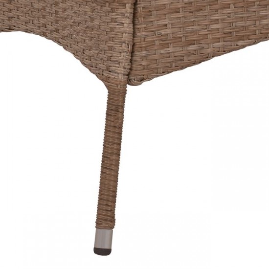 ΤΡΑΠΕΖΙ ΜΕΤΑΛΛΙΚΟ RATTAN ΜΠΕΖ ΚΑΦΕ HM5507.22 150x90x77Υ εκ.