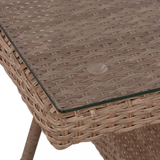 ΣΕΤ 7ΤΜΧ ΤΡΑΠΕΖΙ RATTAN & ΠΟΛΥΘΡΟΝΕΣ RATTAN ΜΠΕΖ ΚΑΦΕ HM10413.22