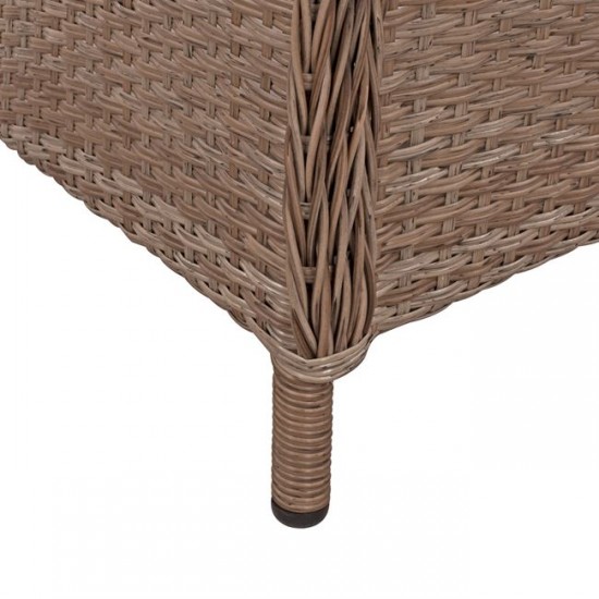 ΠΟΛΥΘΡΟΝΑ ΜΕΤΑΛΛΙΚΗ RATTAN ΜΠΕΖ ΜΕ ΜΑΞΙΛΑΡΙ HM5505.22 61x70x84Υεκ.