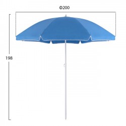 ΟΜΠΡΕΛΑ ΘΑΛΑΣΣΗΣ 8 FIBERGLASS ΑΚΤΙΝΕΣ 2.00μ HM6015.13 ΜΠΛΕ