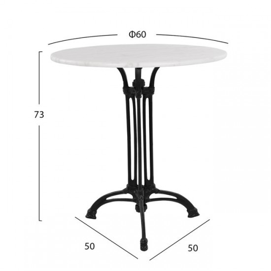 ΤΡΑΠΕΖΙ ΜΕ 3ΝΥΧΗ ΒΑΣΗ ΑΠΟ ΜΑΝΤΕΜΙ HM5609 ΜΕ ΜΑΡΜΑΡΟ Φ60