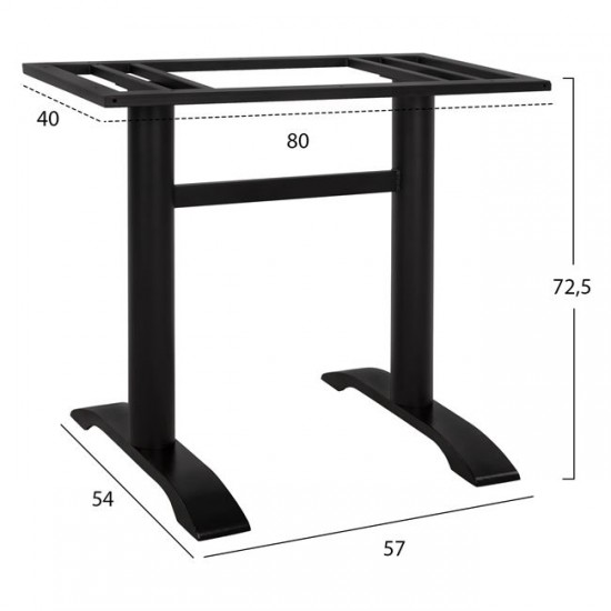 ΒΑΣΗ ΜΕΤΑΛΛΙΚΗ ΜΑΥΡΟ ΜΑΤ 57Χ54Χ72,5Υεκ. ΜΕ ΕΠΙΦΑΝΕΙΑ ΣΤΗΡΙΞΗΣ 80Χ40εκ.HM458