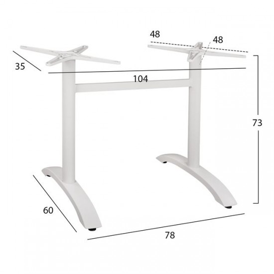 ΒΑΣΗ ΑΛΟΥΜΙΝΙΟΥ ΔΙΣΤΗΛΗ HM461.02 ΛΕΥΚΗ 78Χ60Χ73Υ εκ.