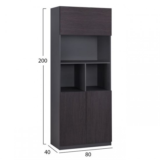 ΒΙΒΛΙΟΘΗΚΗ ΓΡΑΦΕΙΟΥ ΕΠΑΓΓΕΛΜΑΤΙΚΗ ROSEWOOD HM2089 80Χ40Χ200Υ εκ.