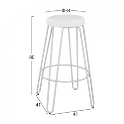 ΣΚΑΜΠΩ BAR ΜΕΤΑΛΛΙΚΟ HM0098.21 KELLY ΛΕΥΚΟ ΜΑΤ & PU ΛΕΥΚΟ 41x41x80 εκ.