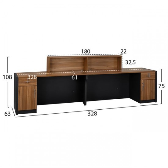 ΕΠΑΓΓΕΛΜΑΤΙΚΟ ΓΡΑΦΕΙΟ ΥΠΟΔΟΧΗΣ SUPREME 328X80X115 HM2359