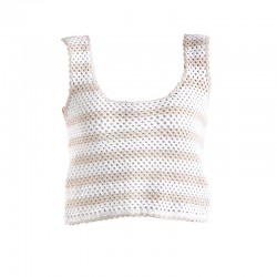 Chrop Top Ριγέ Crochet